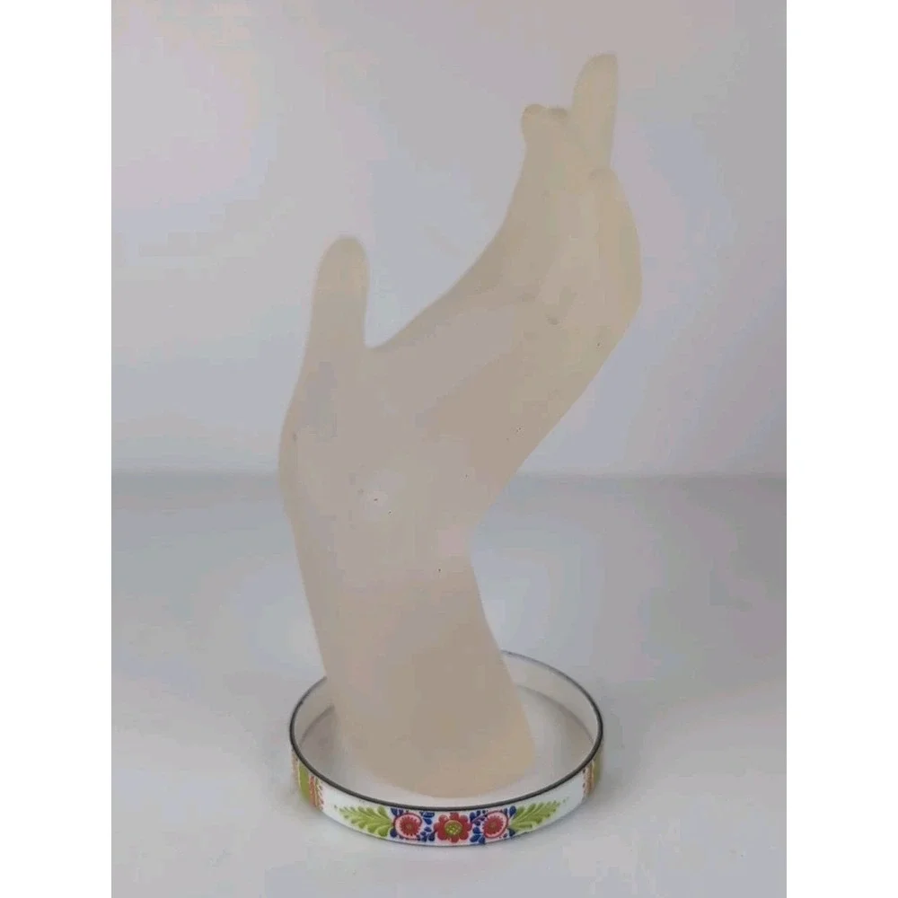 Enameled Bangle Bracelet Boho Hippy Chic Danish Design Flower Motif Vintage Vint
